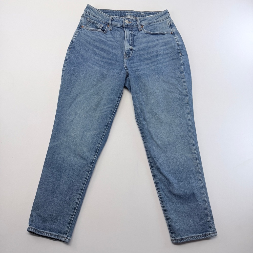 Old Navy Womens High Rise Curvy OG Straight Jeans Blue Medium Wash Size 12